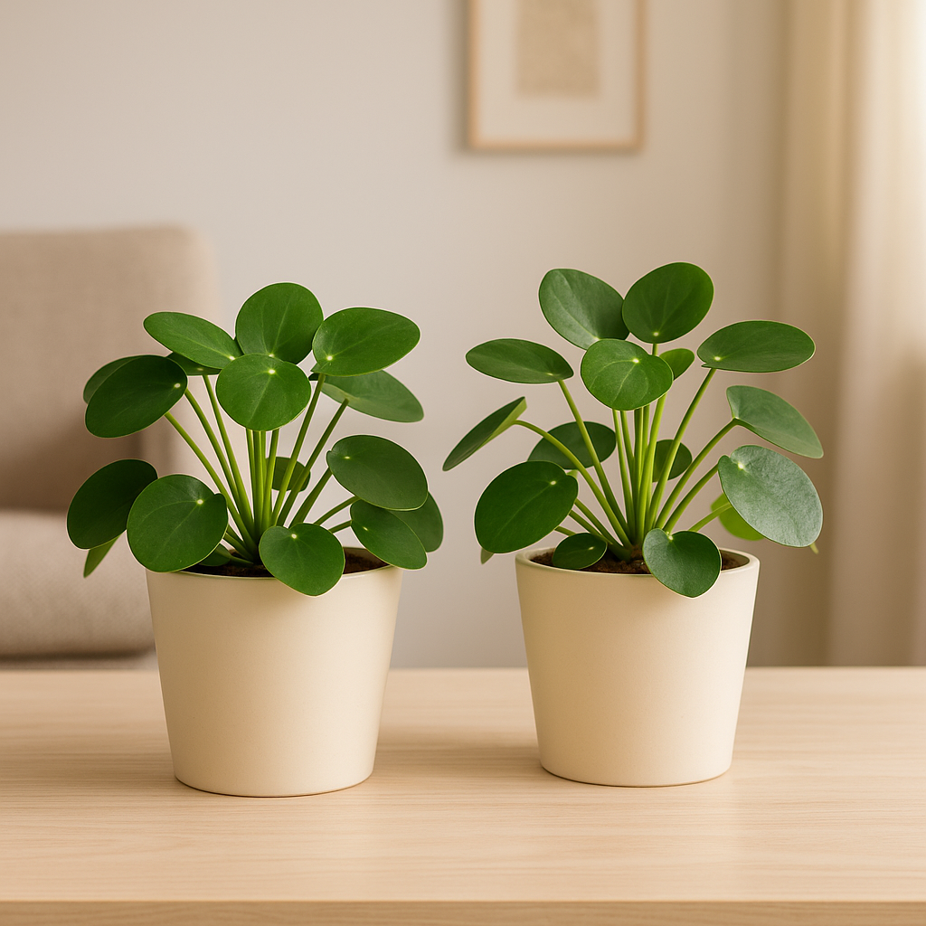 2x Pilea Peperomiodes - Pannekoekenplant - 20cm - ø12