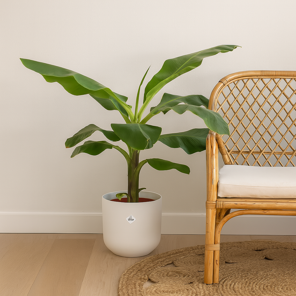 Bananenplant (Musa) inclusief elho Jazz Round wit Ø23 - 100 cm